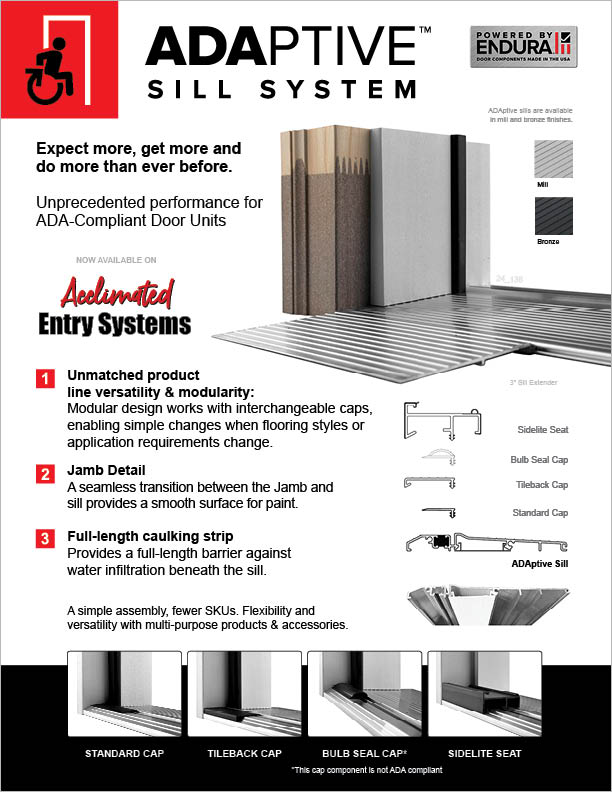 ADAptive Sill System Sell Sheet Cover