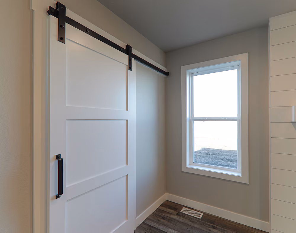 PPRE3 Primed Stile & Rail Door | Black Barn Door Hardware & Track