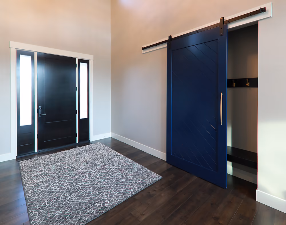 Flush Hardboard Door | Black Barn Door Hardware & Track