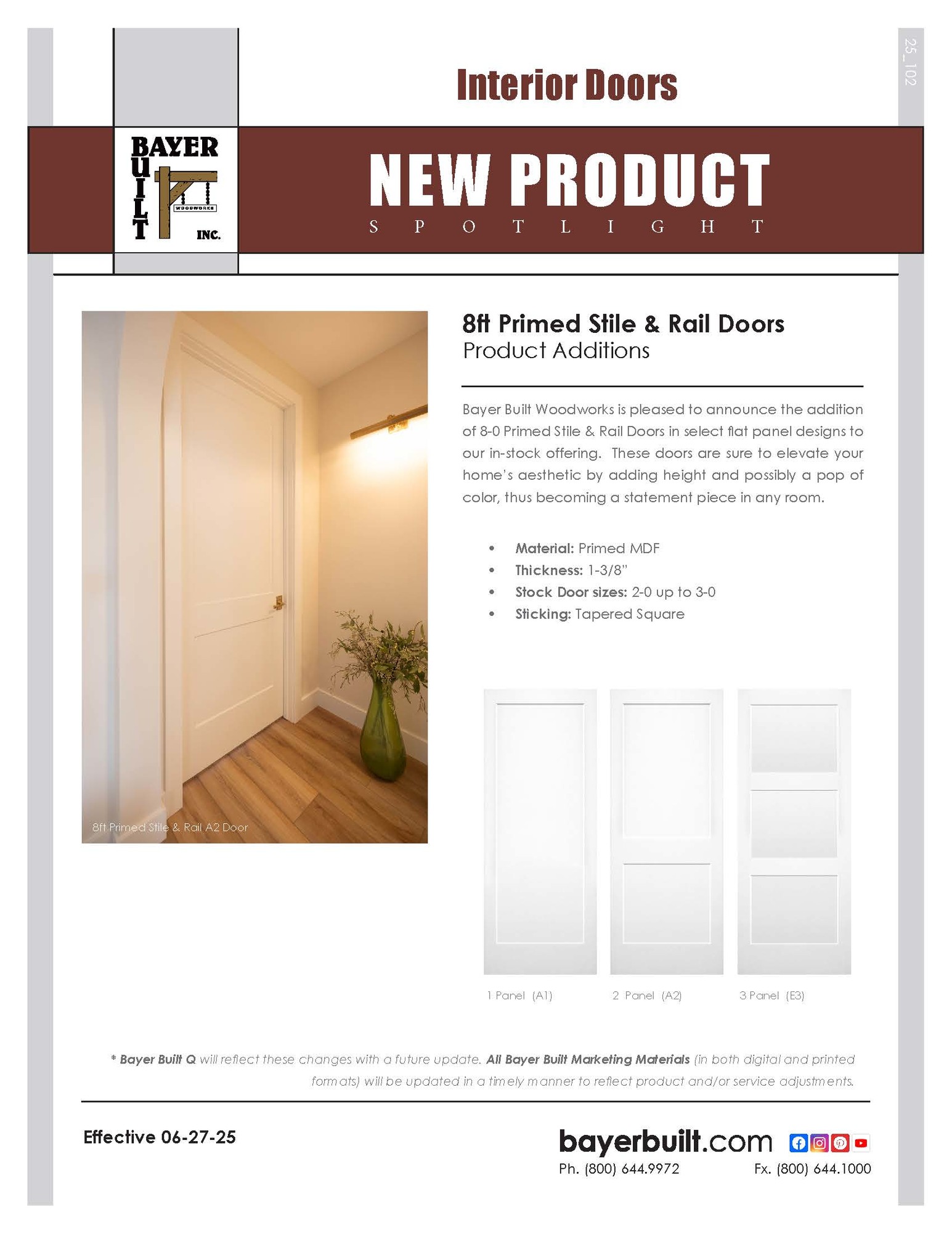 8ft Primed Stile & Rail Doors Flyer