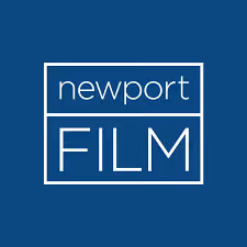 Newport Film logo with the word 'newport' above 'FILM' inside a white rectangular border on a blue background.