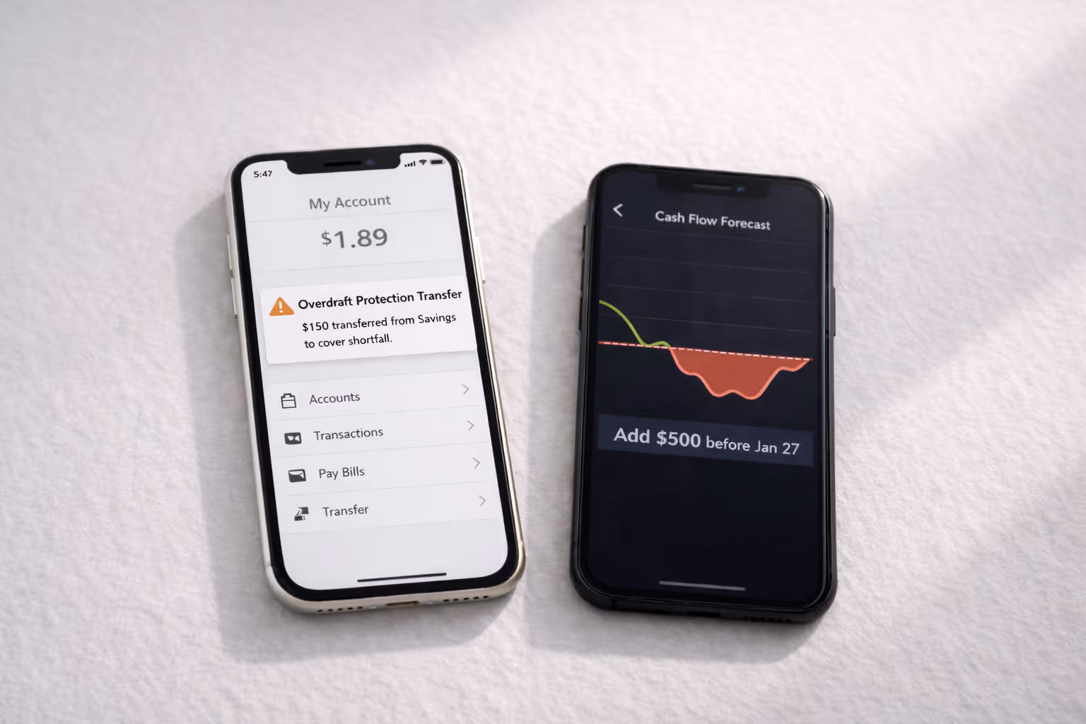 Woman staring down at papers strewn across her kitchen table, visibly stressed about budgeting.