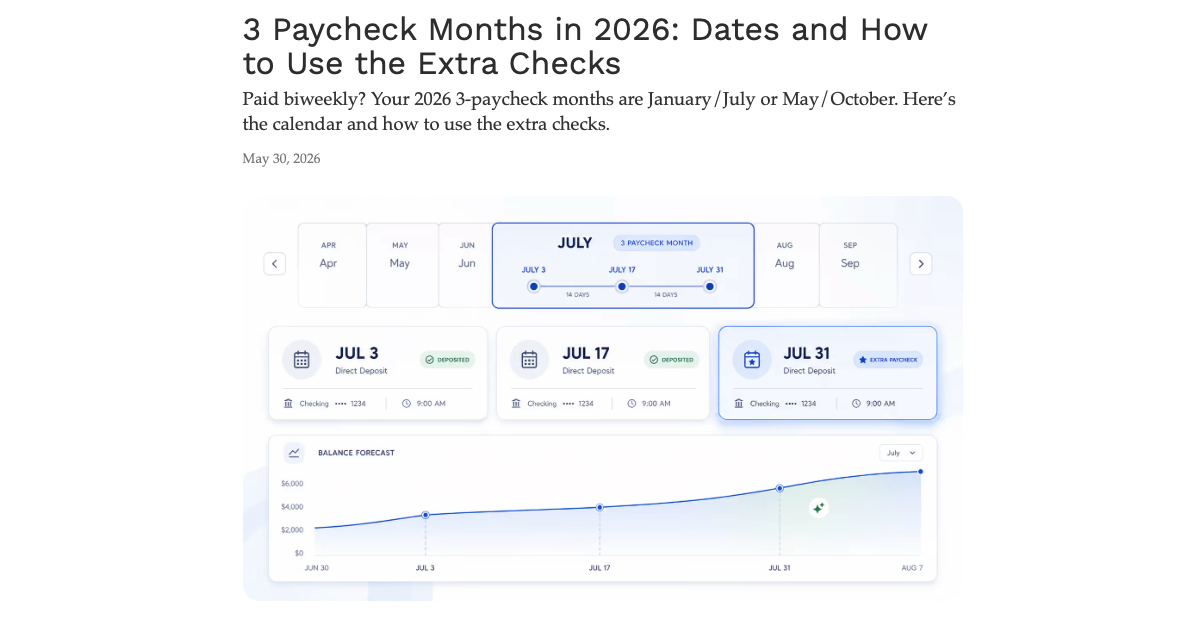 3 Paycheck Months in 2026: Dates and How to Use the Extra Money