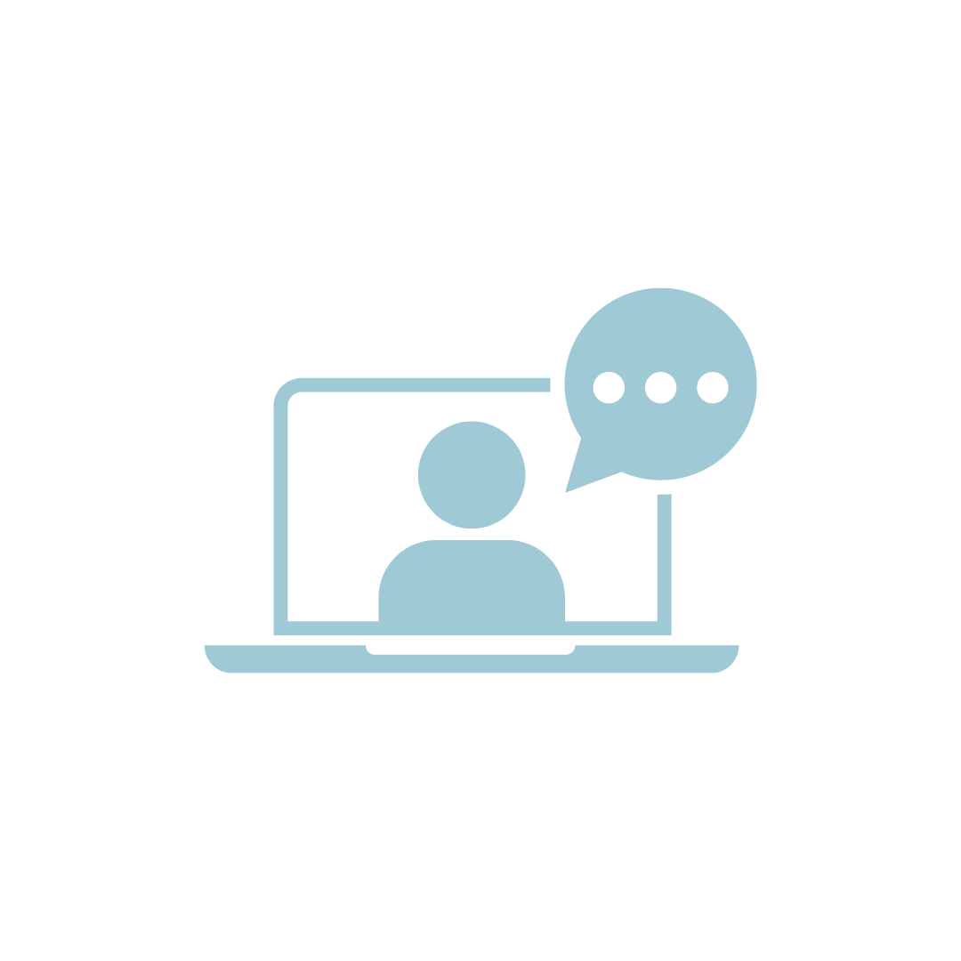 icon of talking on laptop