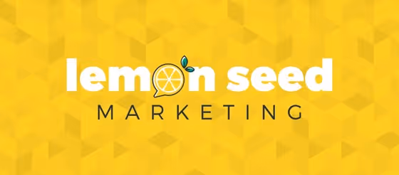 Lemon Seed Marketing logo with yellow background and lemon citrus design