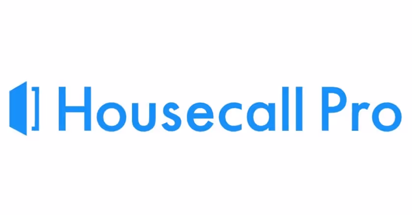Blue Housecall Pro logo with text and icon on white background