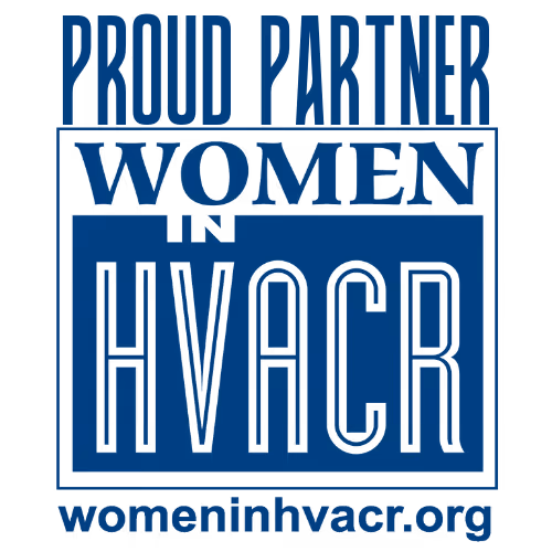 Proud Partner Women in HVACR logo with website womeninhvacr.org