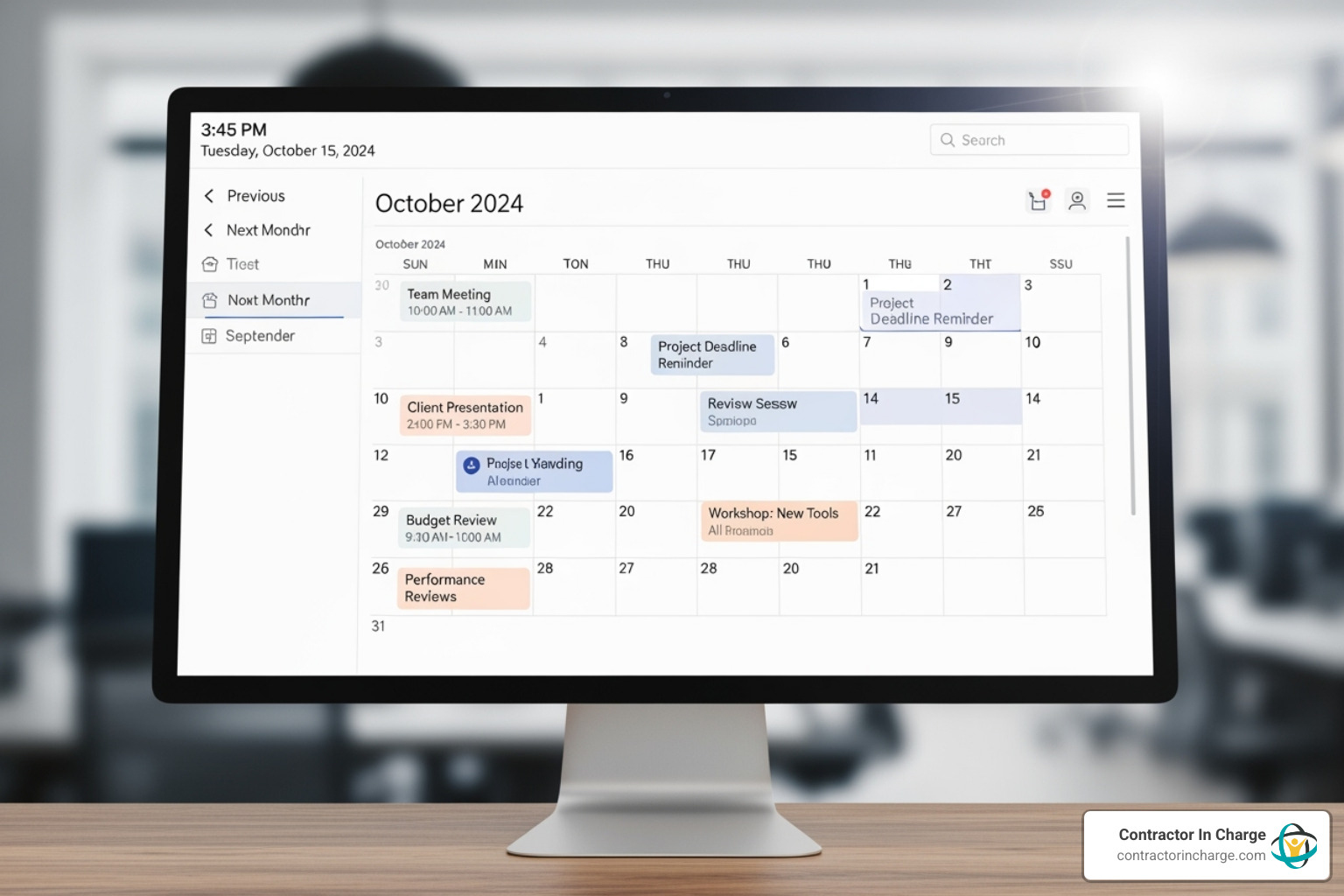 Neatly organized digital calendar - outbound calls setting appointments trades
