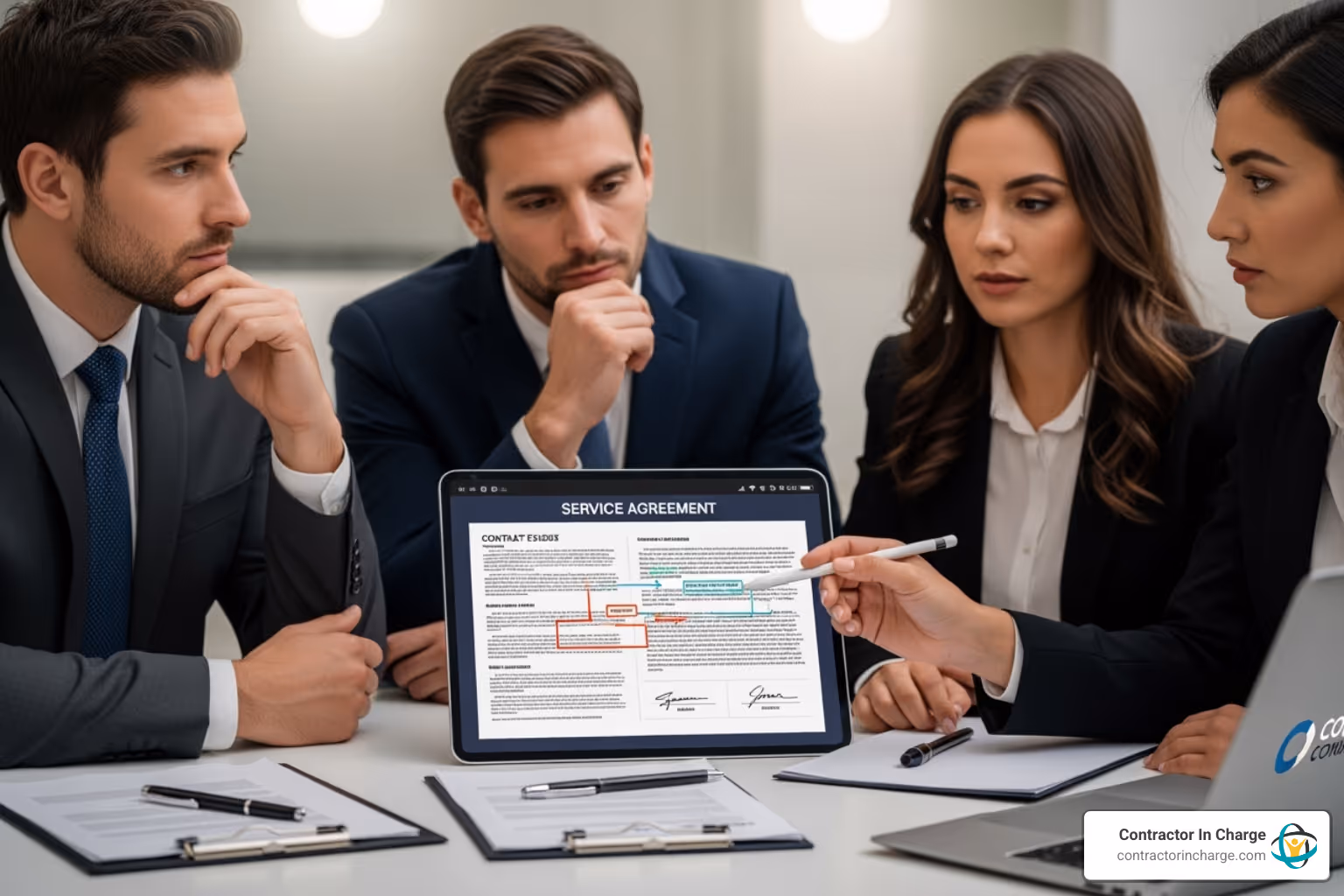 A happy homeowner shaking hands with a smiling technician after a successful maintenance visit, symbolizing customer satisfaction and trust. - service agreement management support