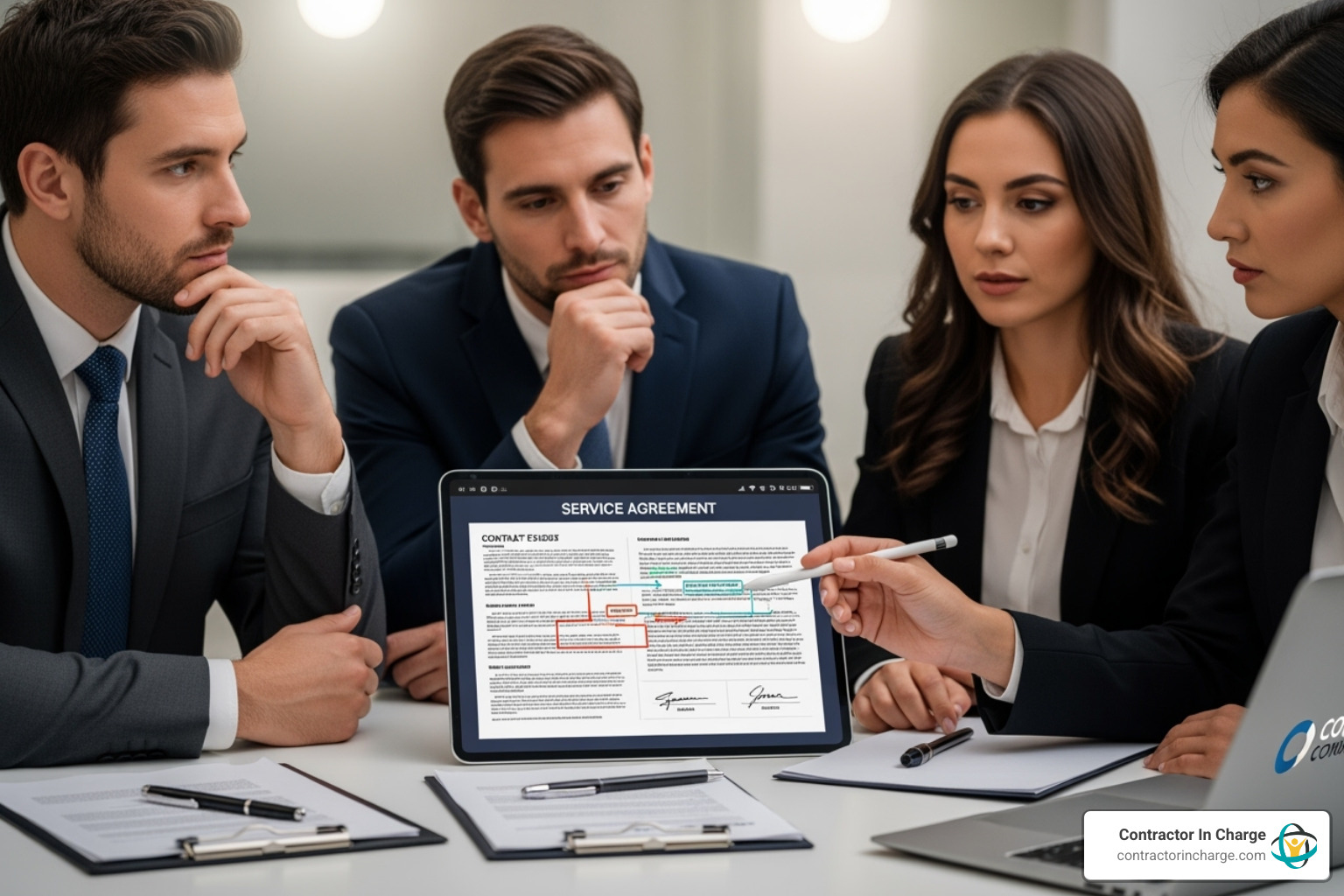 A happy homeowner shaking hands with a smiling technician after a successful maintenance visit, symbolizing customer satisfaction and trust. - service agreement management support