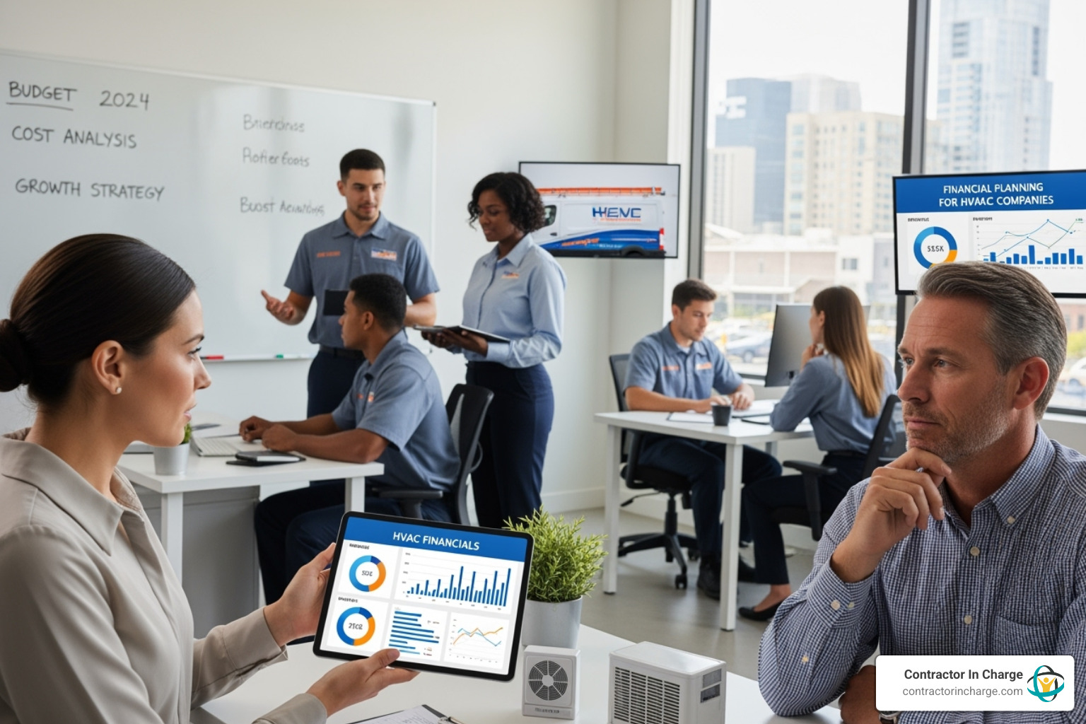 Calendar highlighting peak summer season, peak winter season, and the quieter spring and fall seasons for HVAC businesses - financial planning for hvac companies