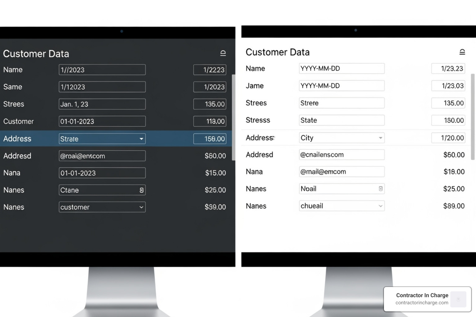 Messy vs. clean customer data entry - optimize servicetitan data