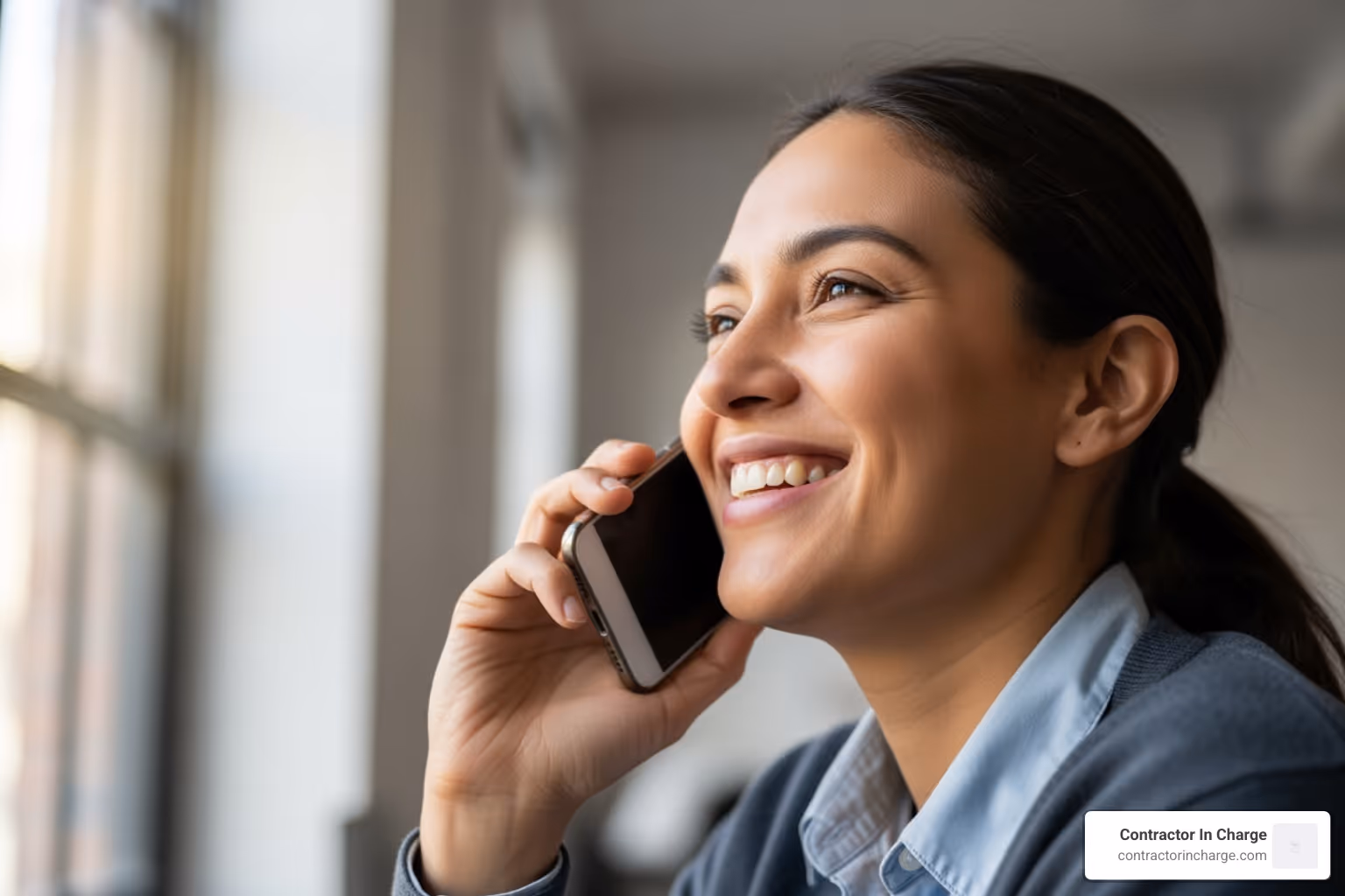 happy customer on the phone - 24 hour live answering service