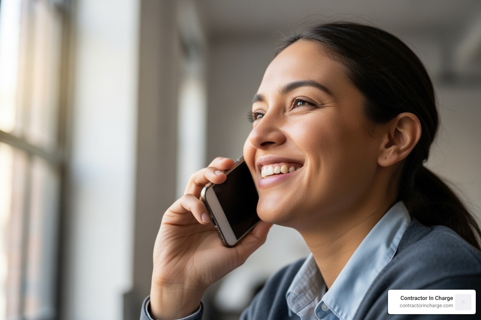 happy customer on the phone - 24 hour live answering service