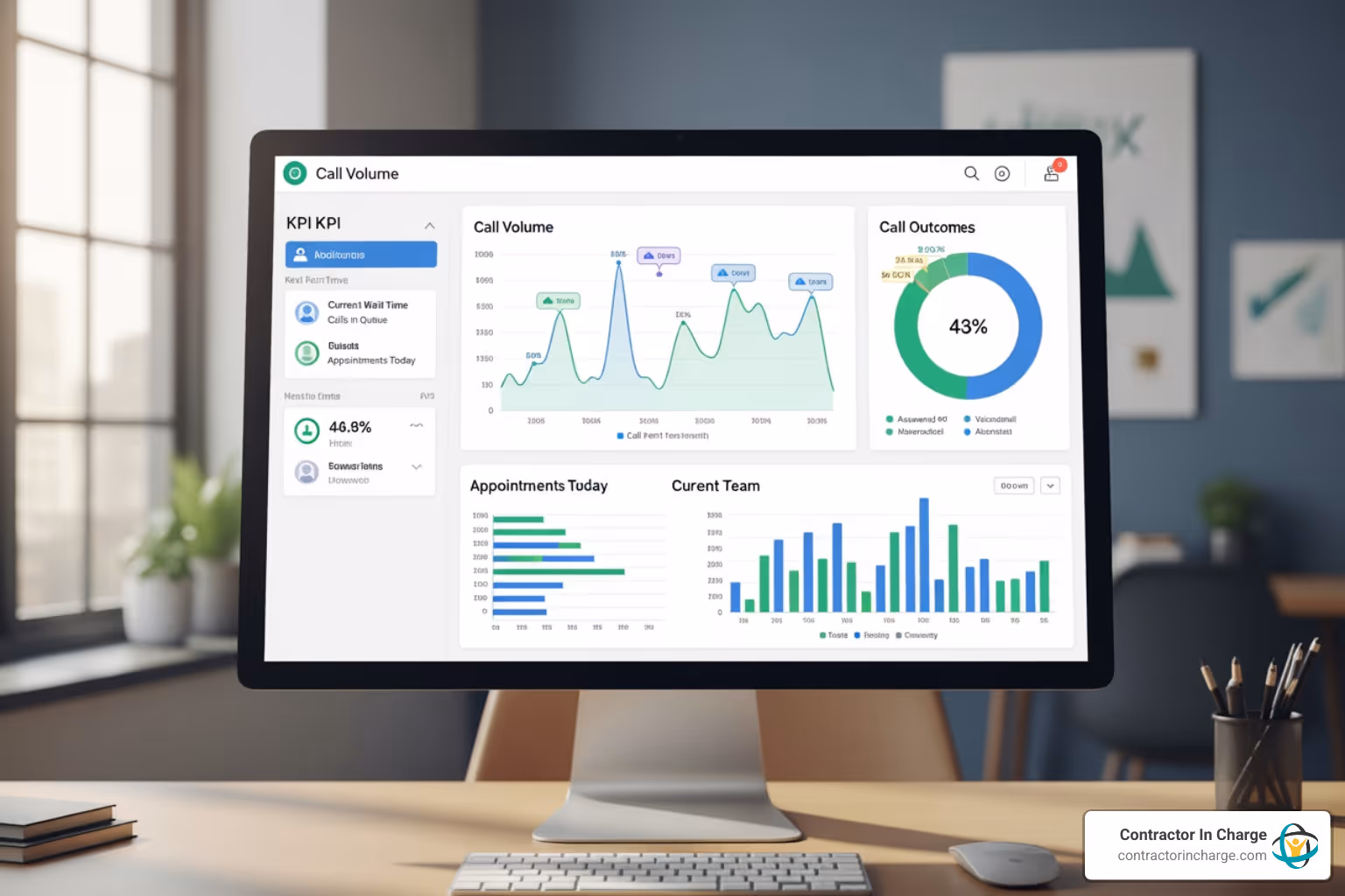 dashboard showing call metrics and appointments - "Are there companies that specialize in making outbound calls for setting appointments for the trades?"
