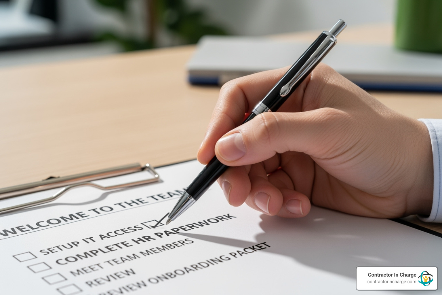 checklist for onboarding a new team member - client success support contractors