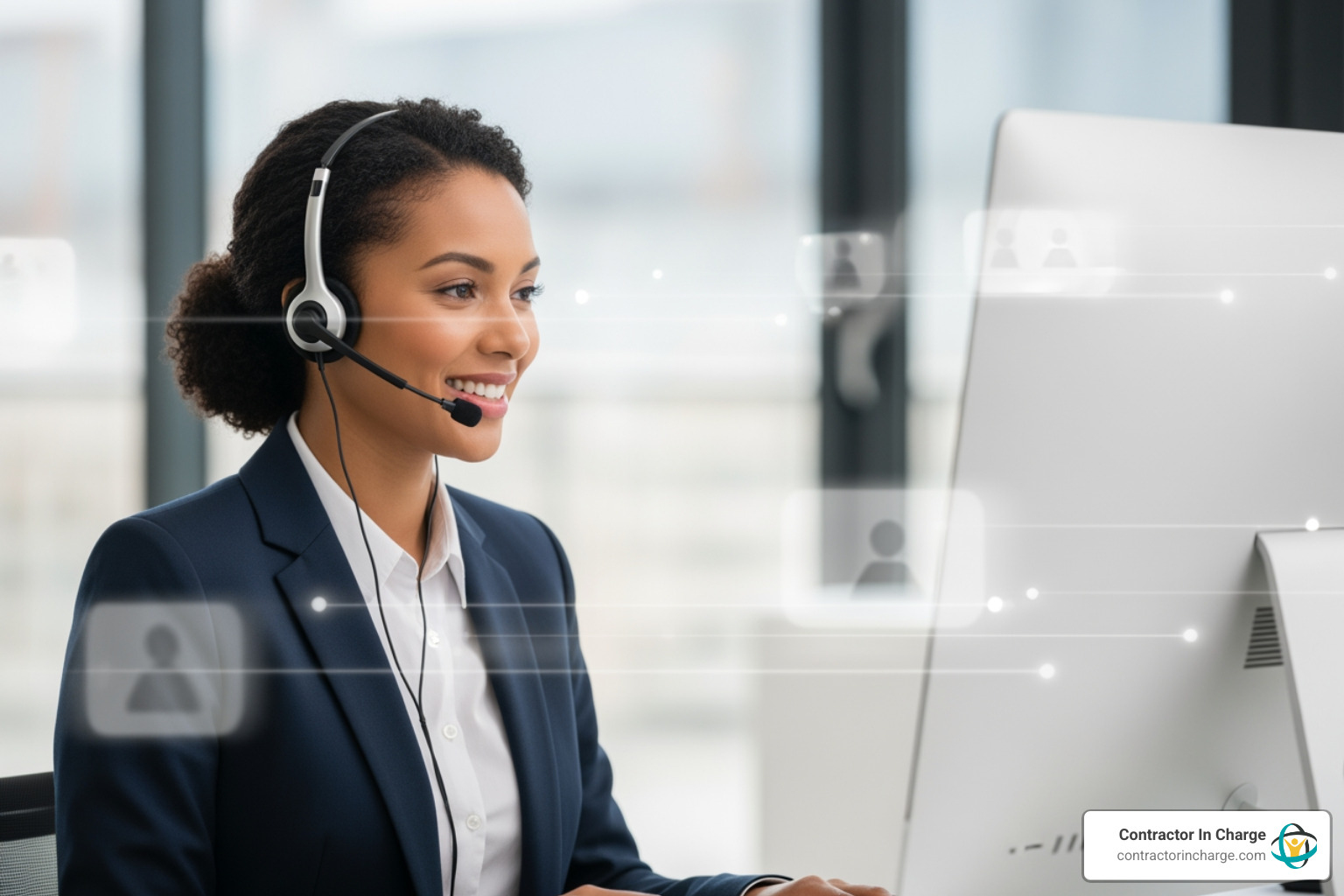 Infographic showing the customer call journey: Incoming call to business line, answered by live virtual receptionist within 2 rings, call screened and qualified, urgent calls dispatched immediately, routine inquiries scheduled for callback, messages delivered via text/email/CRM, business owner receives organized summary and actionable leads - answering service minneapolis mn