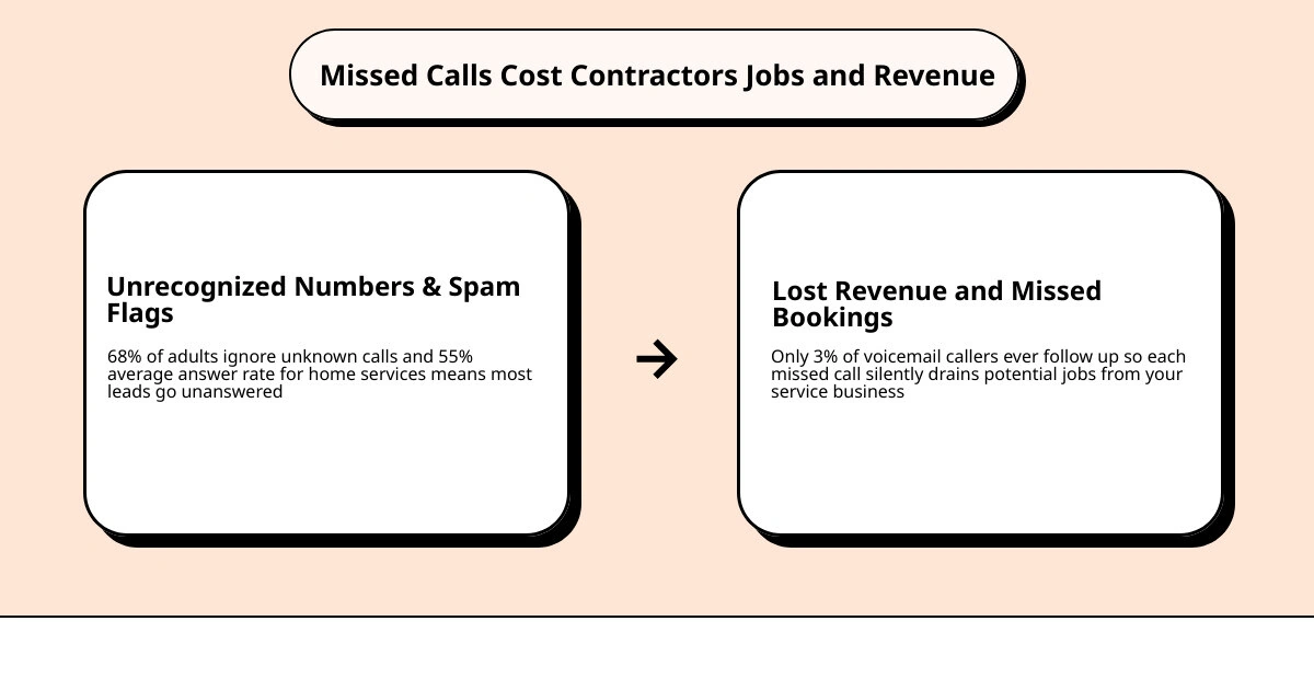 infographic showing the cost of missed calls to contractors and 7 steps to improve call answer rates infographic infographic showing the cost of missed calls to contractors and 7 steps to improve call answer rates infographic