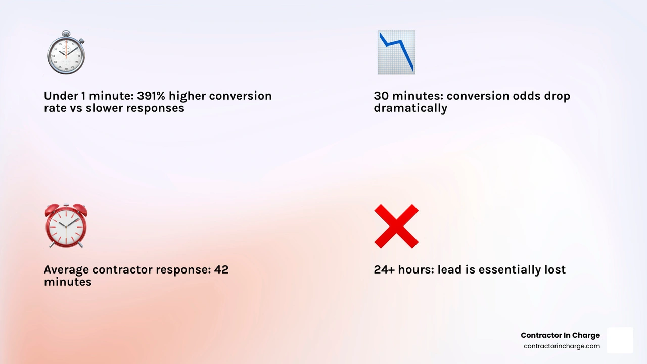 infographic showing lead decay curve from under 1 minute to 24 hours with conversion rate drop-offs infographic infographic showing lead decay curve from under 1 minute to 24 hours with conversion rate drop-offs infographic