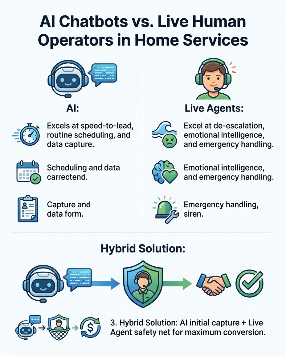 AI Chatbots vs. Live Human Operators in Home Services