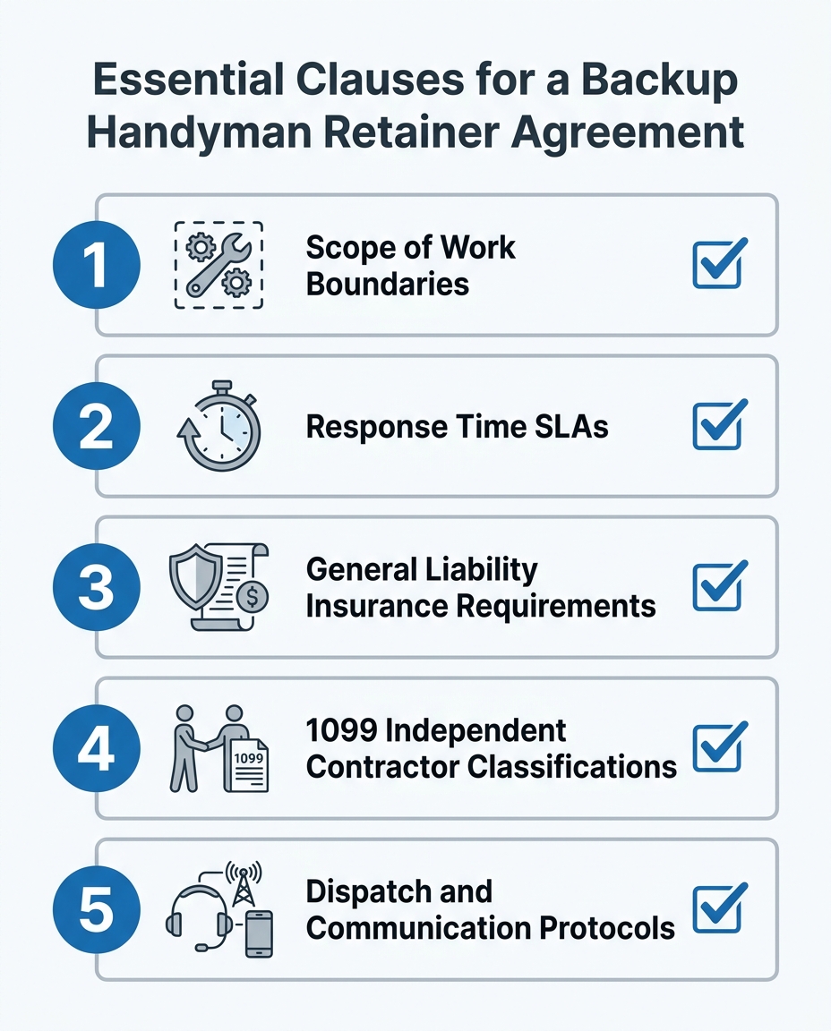 Essential Clauses for a Backup Handyman Retainer Agreement
