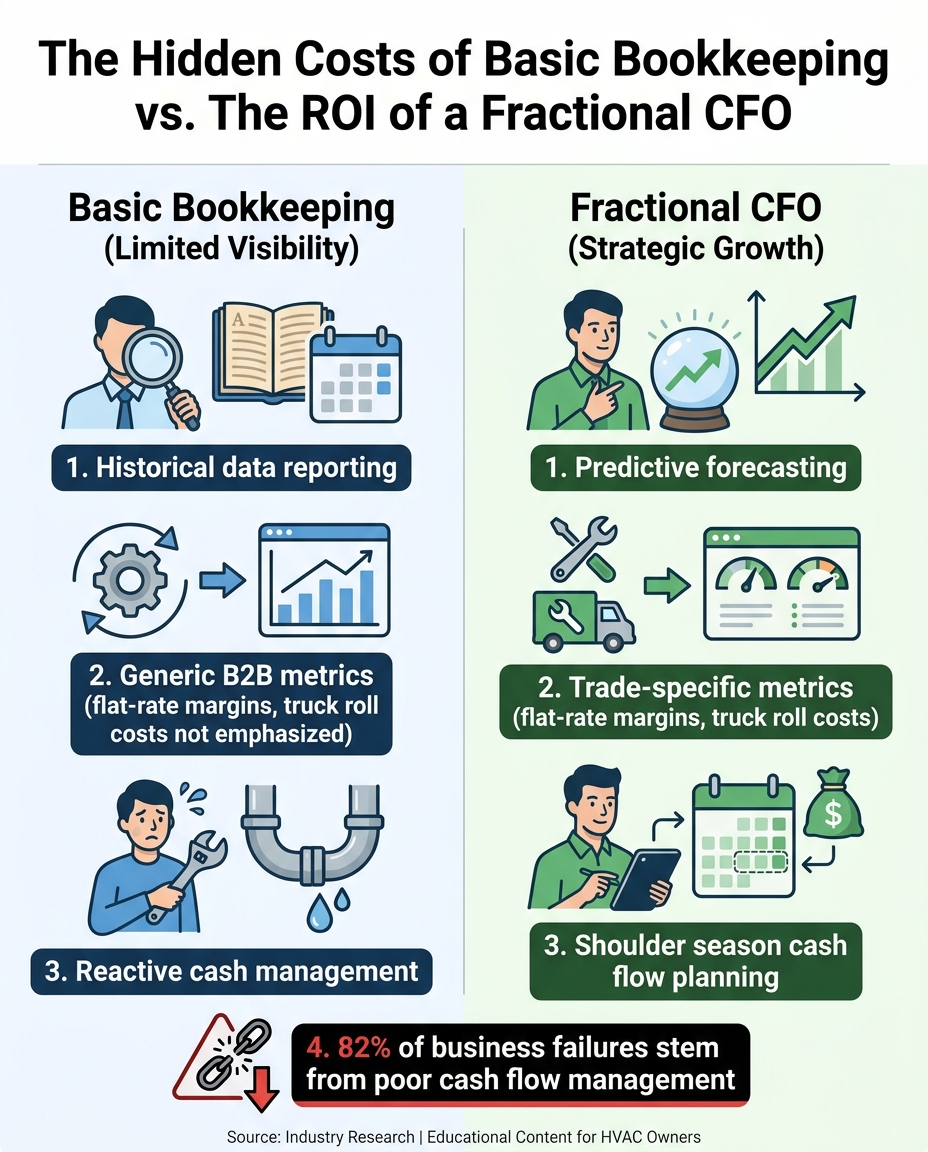 The Hidden Costs of Basic Bookkeeping vs. The ROI of a Fractional CFO