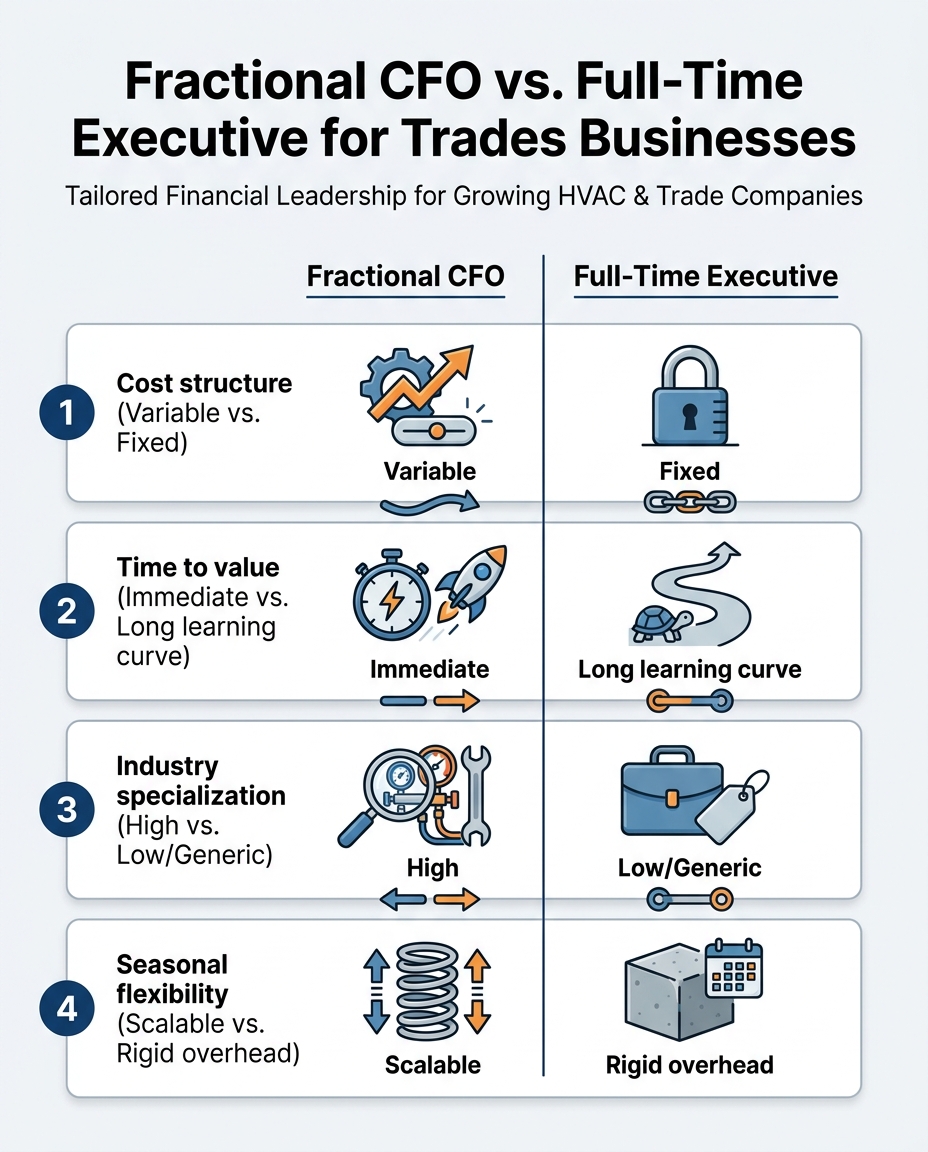 Fractional CFO vs. Full-Time Executive for Trades Businesses