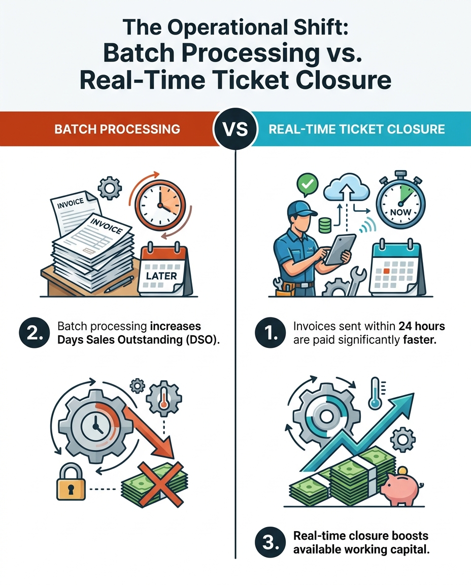 The Operational Shift: Batch Processing vs. Real-Time Ticket Closure