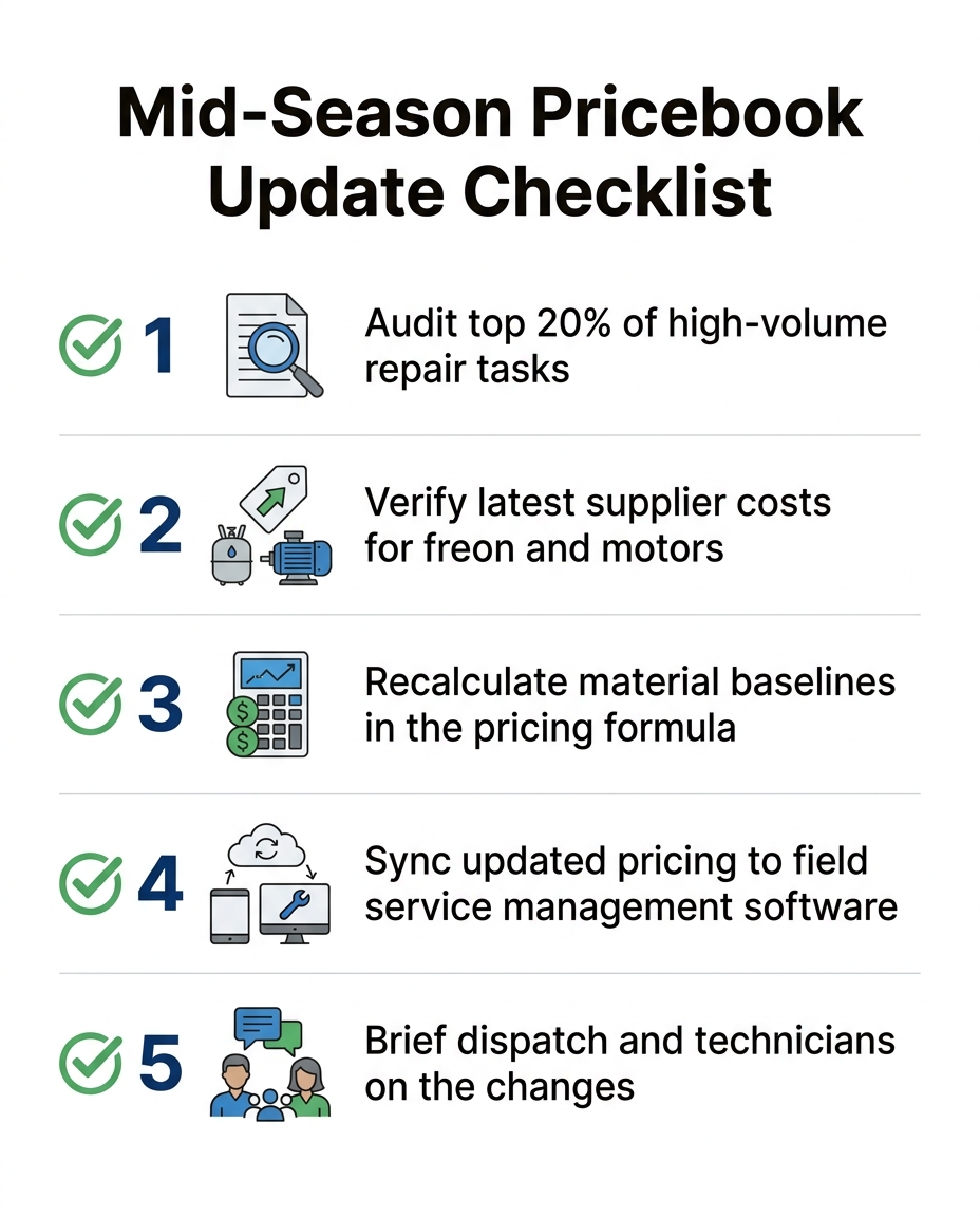 Mid-Season Pricebook Update Checklist