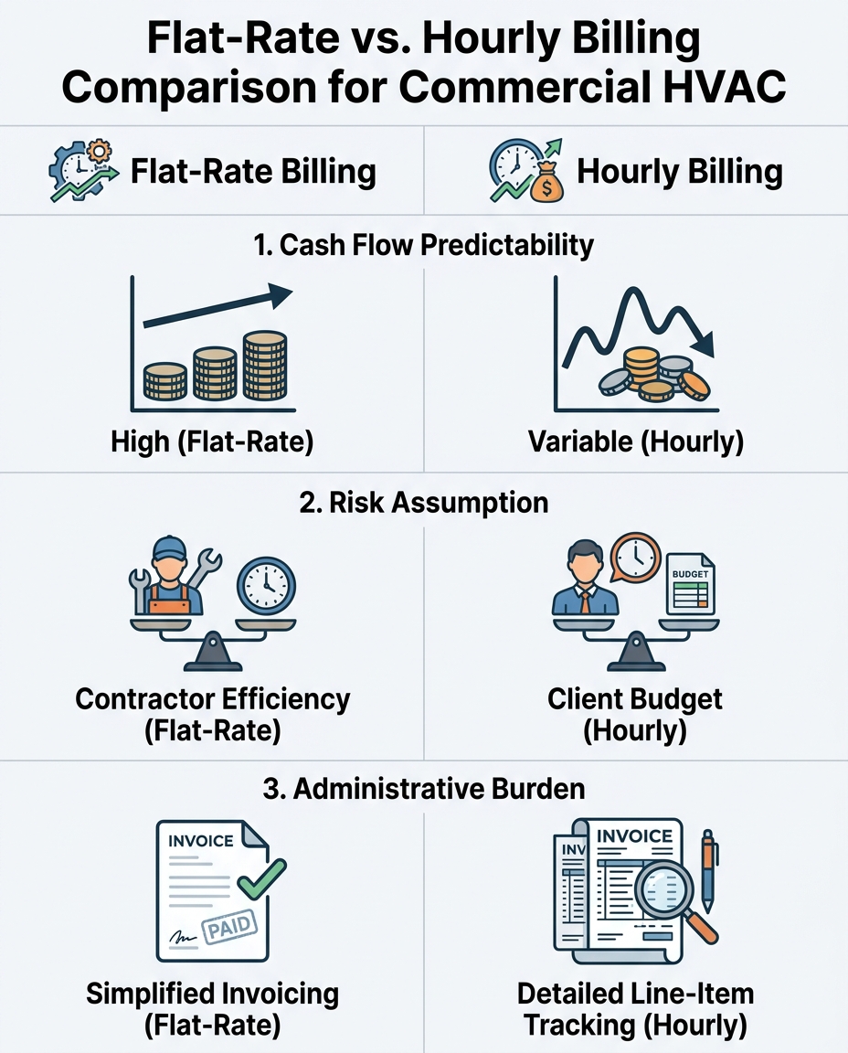 Flat-Rate vs. Hourly Billing Comparison for Commercial HVAC