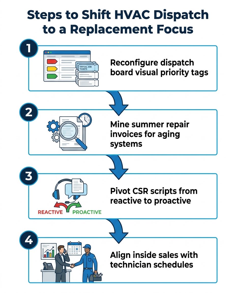 Steps to Shift HVAC Dispatch to a Replacement Focus