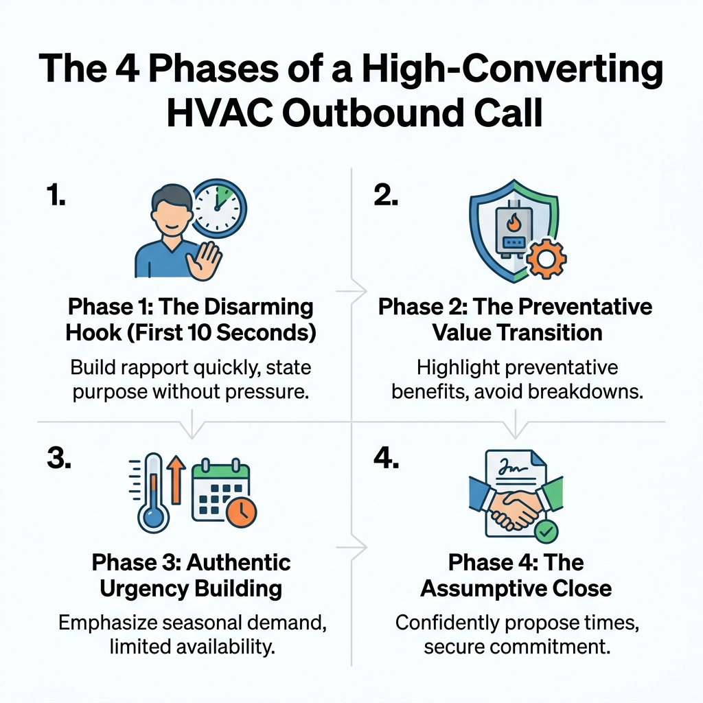 The 4 Phases of a High-Converting HVAC Outbound Call