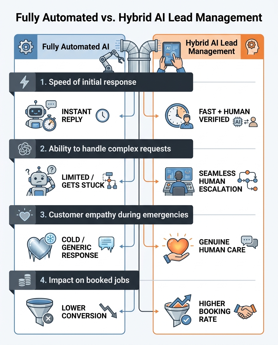 Fully Automated vs. Hybrid AI Lead Management
