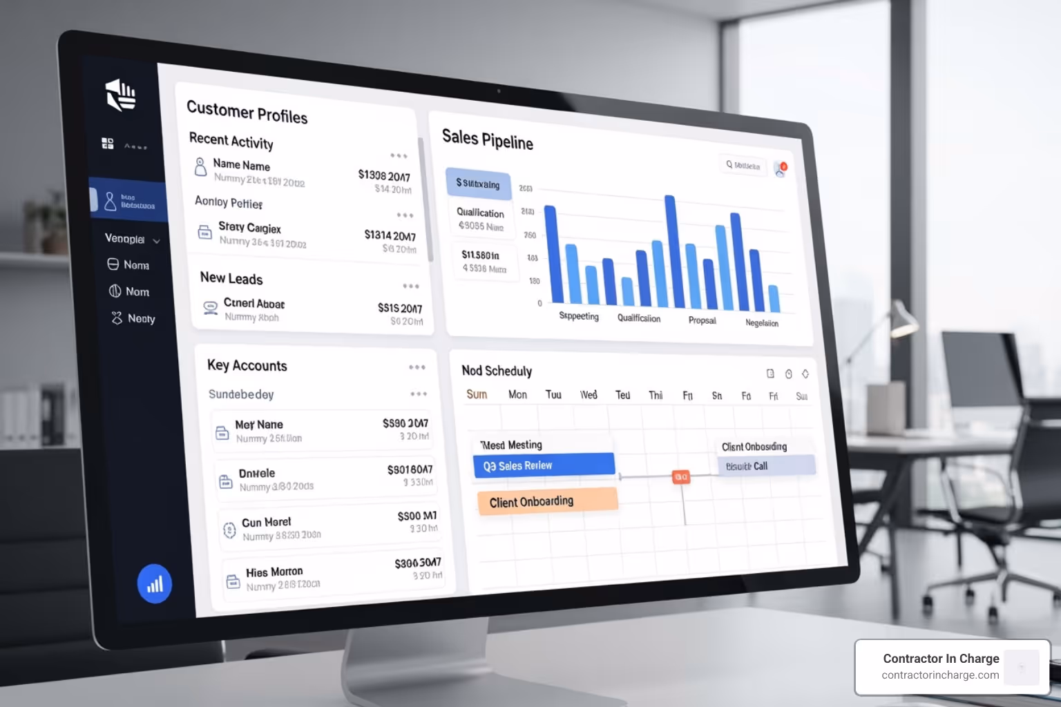 dashboard showing CRM and calendar integration - 24 hour live answering service