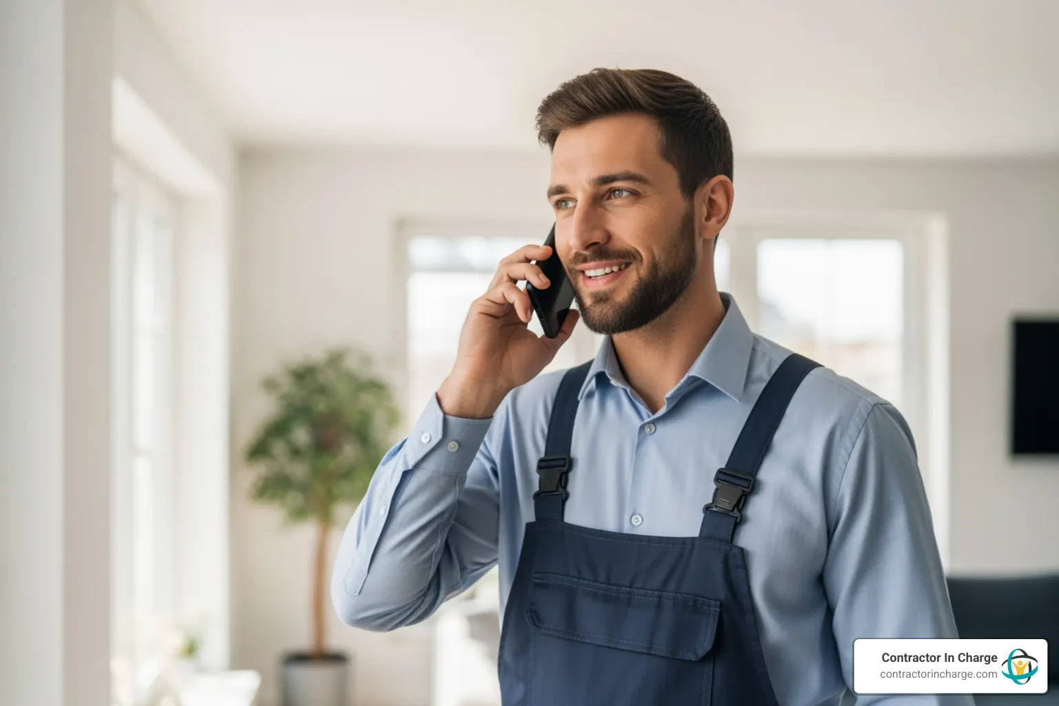 Cleveland service technician on phone call - how Cleveland service businesses turn phone leads into sales