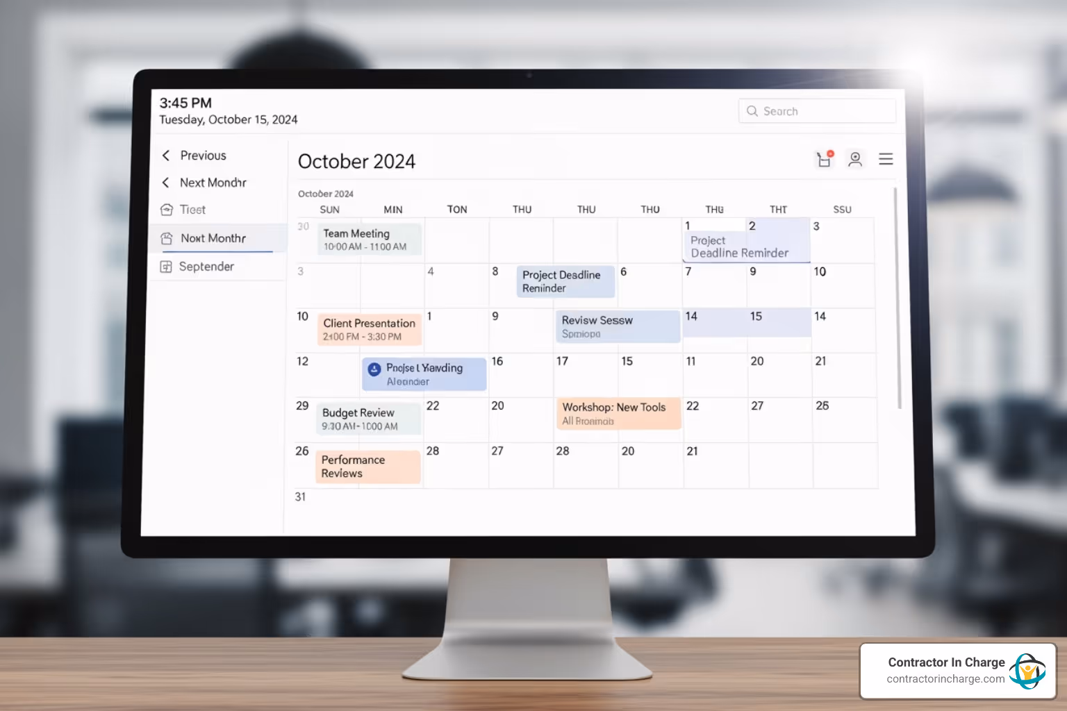 Neatly organized digital calendar - outbound calls setting appointments trades