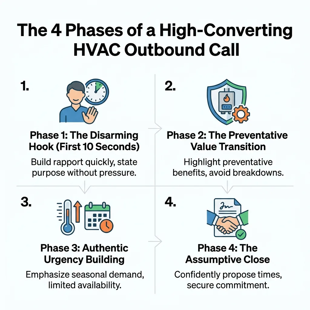 The 4 Phases of a High-Converting HVAC Outbound Call