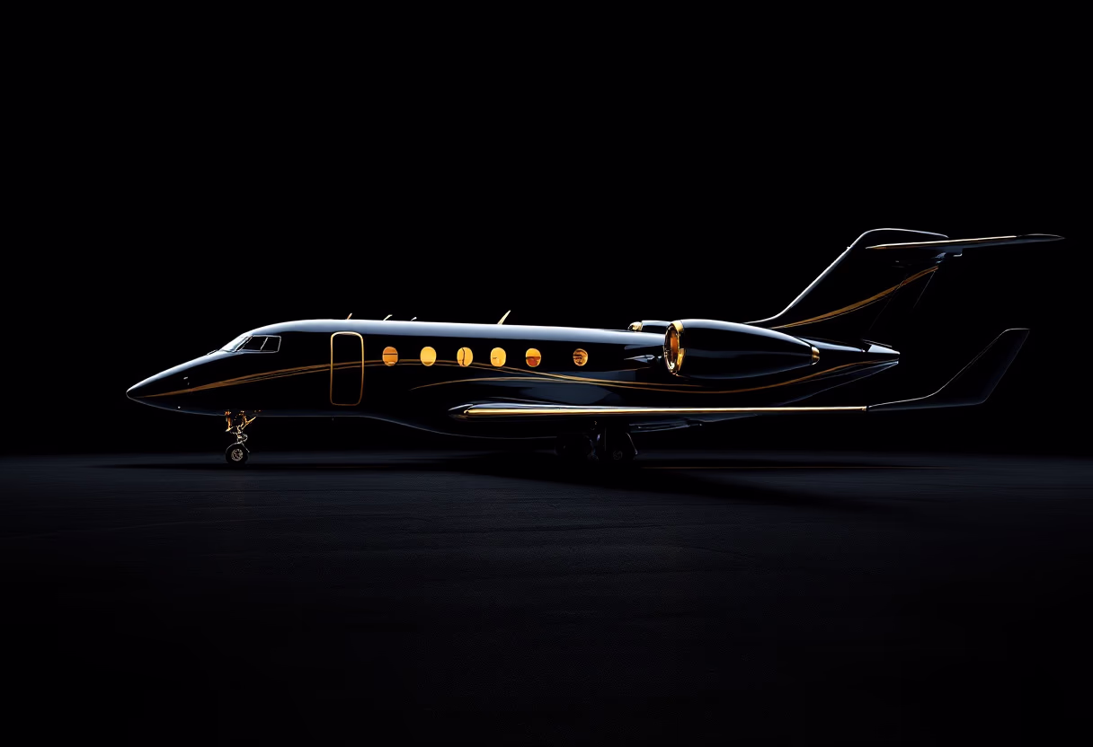 image of a luxury private jet