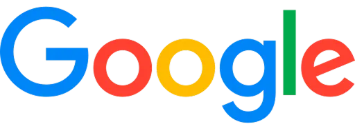Google logo with blue, red, yellow, and green letters.