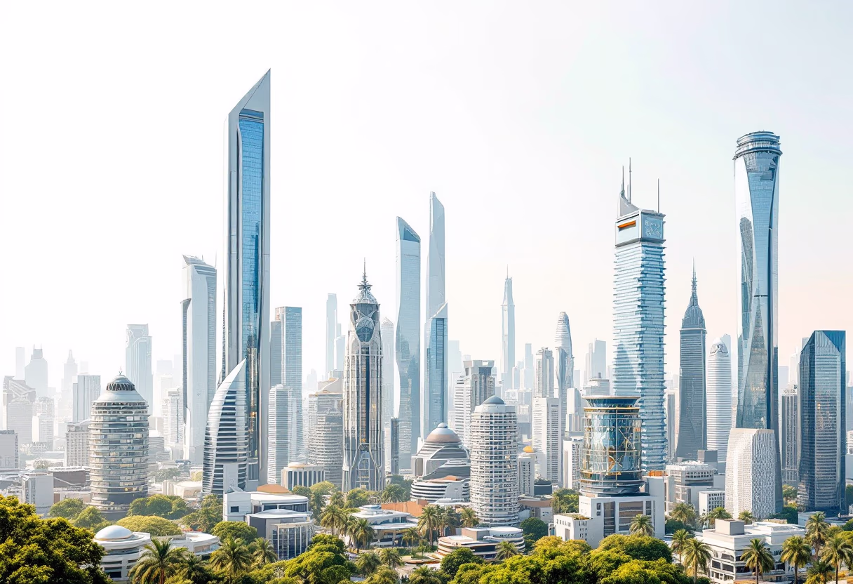 [background image] image of a futuristic city skyline (for an ai education tech company) 2