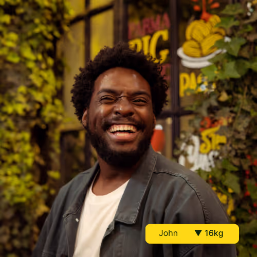 Man die deelneemt aan een medisch gewichtsverliesprogramma