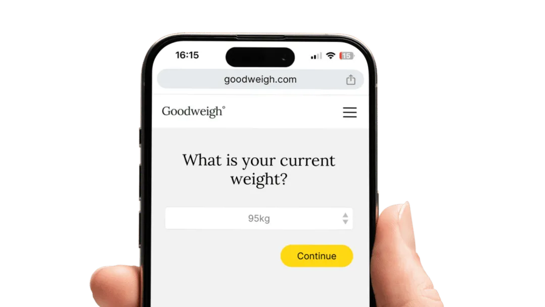 Smartphone with medical questionnaire for a medical weight loss program 