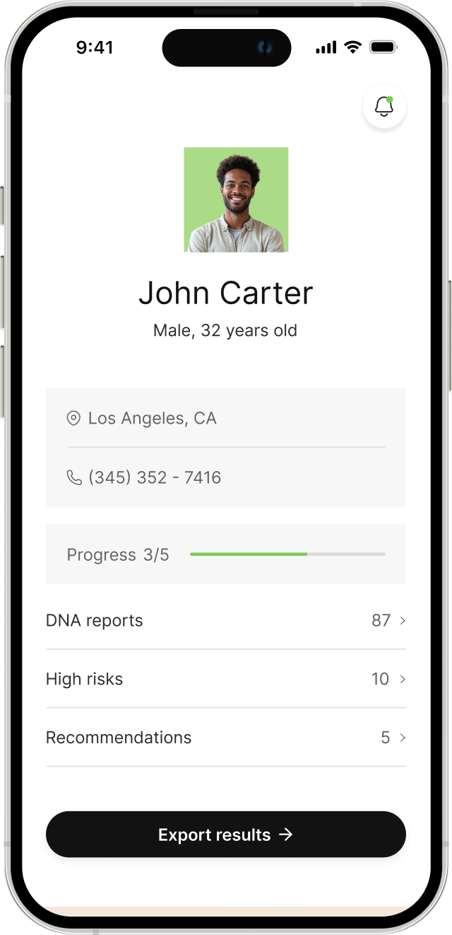 Phone User John Carter - DNA X Webflow Template