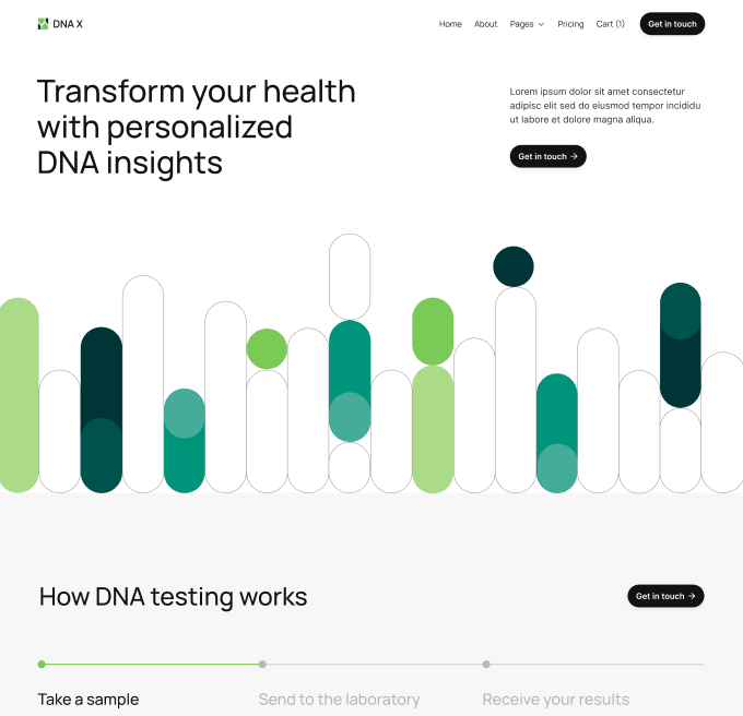 DNA X - Home V2 Page - Health Tech Webflow Template