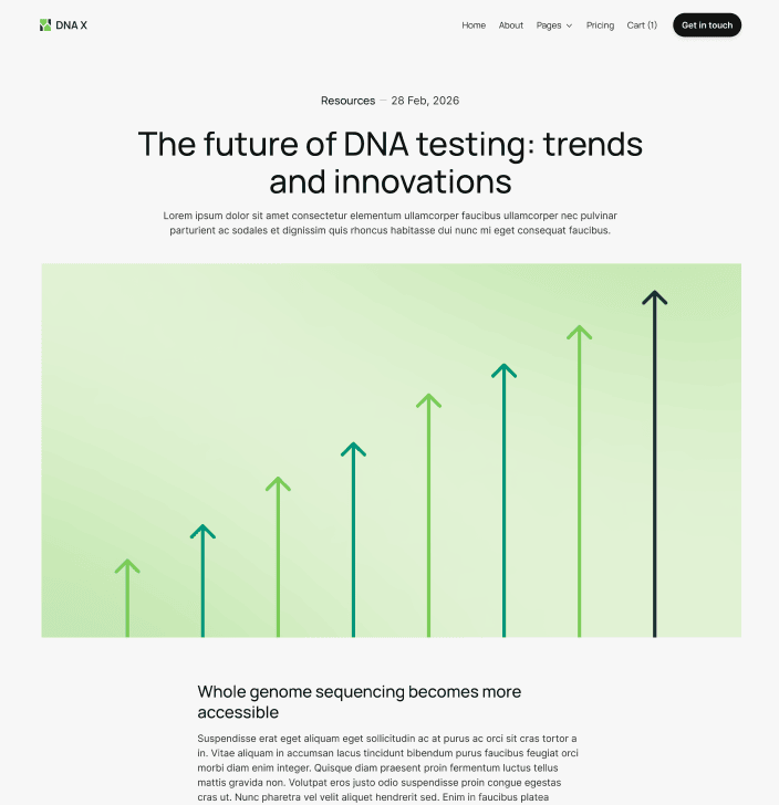 DNA X - Blog Posts Main Page - Health Tech Webflow Template
