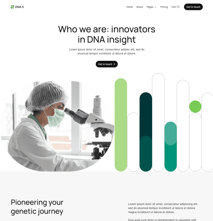 DNA X - About Main Page - Health Tech Webflow Template