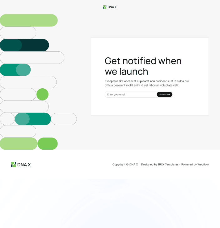 DNA X - Coming Soon Utility Page - Health Tech Webflow Template