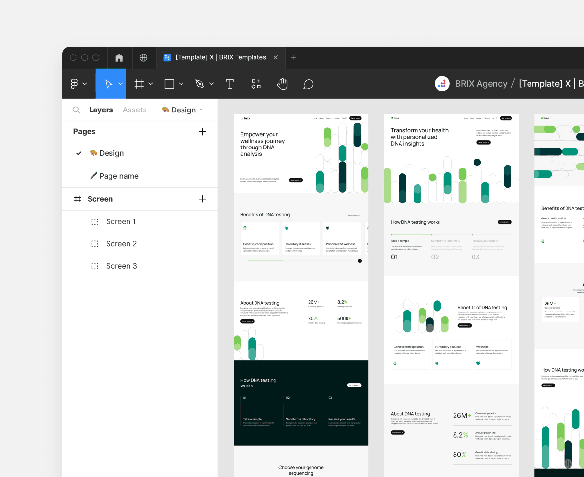 DNA X - Figma File Included - Health Tech Webflow Template