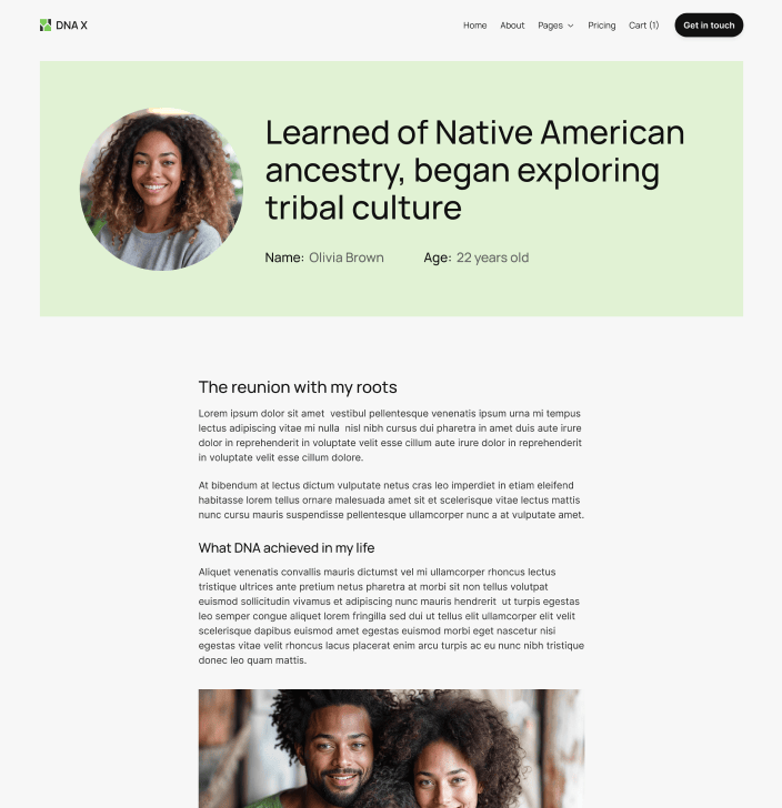 DNA X - Case Study Single - Main Page Health Tech Webflow Template