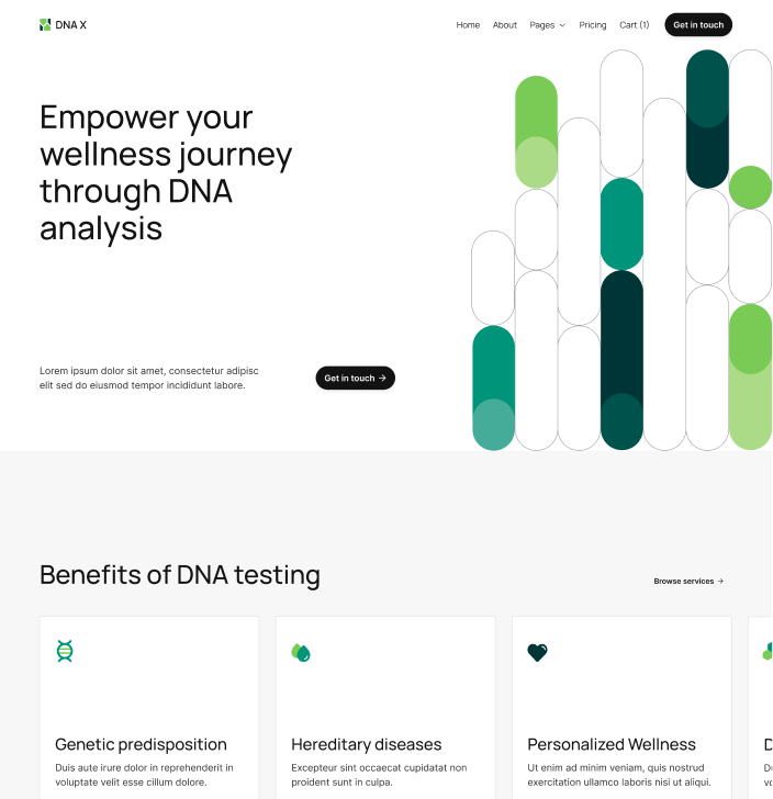DNA X - Home V1 Main Page - Health Tech Webflow Template
